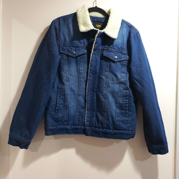 1573- Lee Denim Sherpa Lined Men's Jacket NWT - Picture 1 of 7
